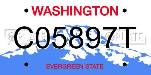 C05897T Washington License Plate
