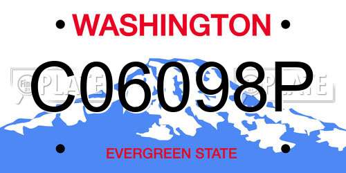 C06098P Washington License Plate