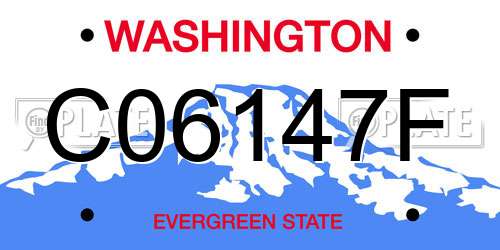 C06147F Washington License Plate