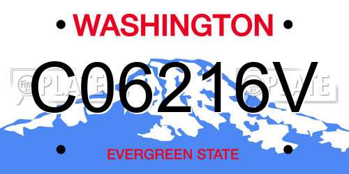 C06216V Washington License Plate