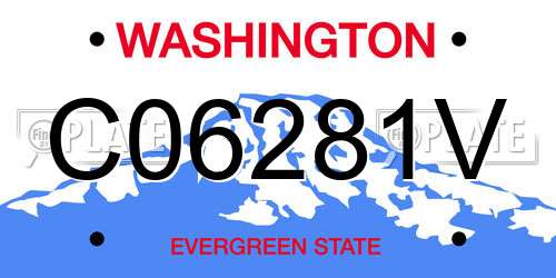 C06281V Washington License Plate