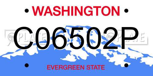 C06502P Washington License Plate