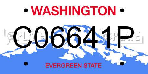 C06641P Washington License Plate