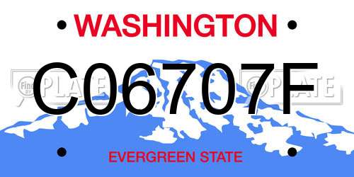 C06707F Washington License Plate