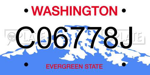 C06778J Washington License Plate