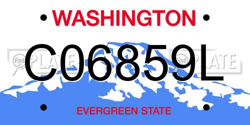 C06859L Washington License Plate