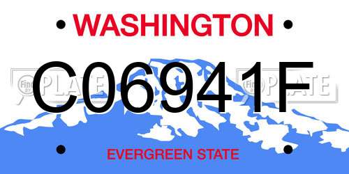 C06941F Washington License Plate