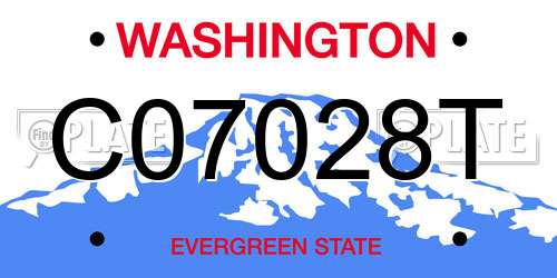 C07028T Washington License Plate