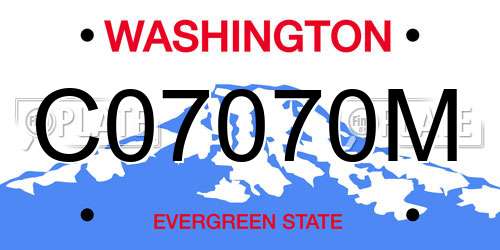 C07070M Washington License Plate