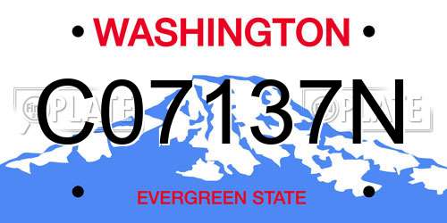 C07137N Washington License Plate