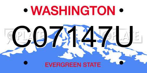 C07147U Washington License Plate