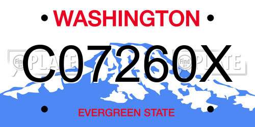 C07260X Washington License Plate