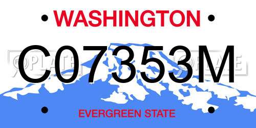C07353M Washington License Plate