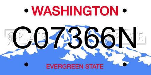 C07366N Washington License Plate