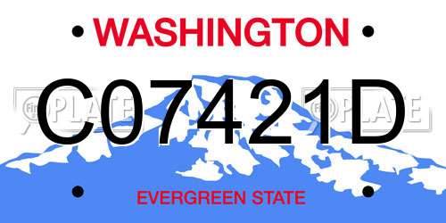 C07421D Washington License Plate