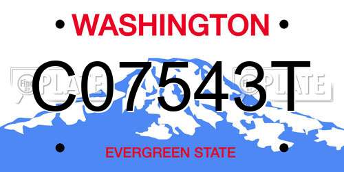 C07543T Washington License Plate