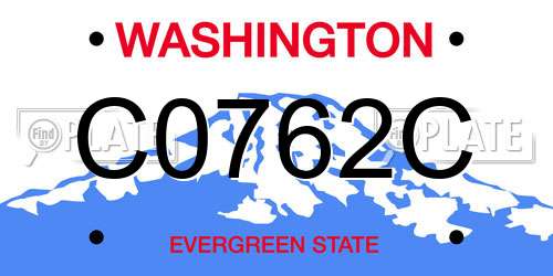 C0762C Washington License Plate