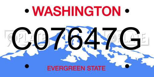 C07647G Washington License Plate