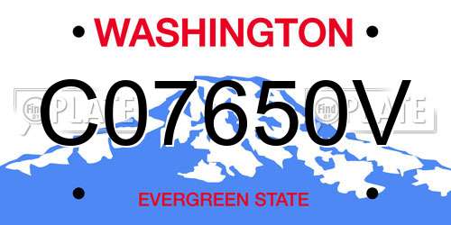 C07650V Washington License Plate