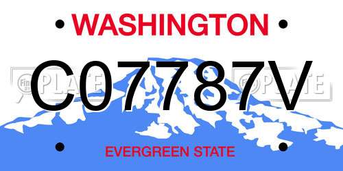 C07787V Washington License Plate