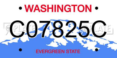 C07825C Washington License Plate