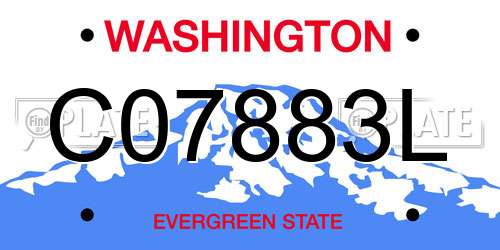 C07883L Washington License Plate