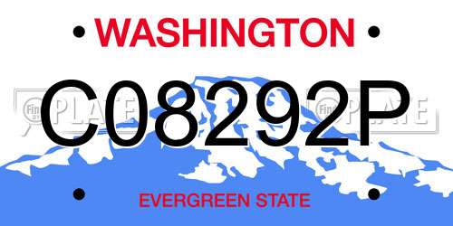 C08292P Washington License Plate