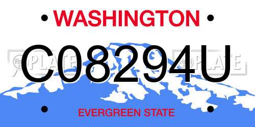 C08294U Washington License Plate