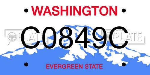 C0849C Washington License Plate