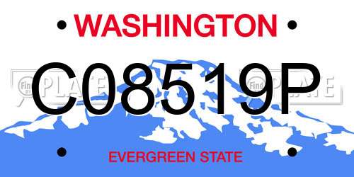 C08519P Washington License Plate