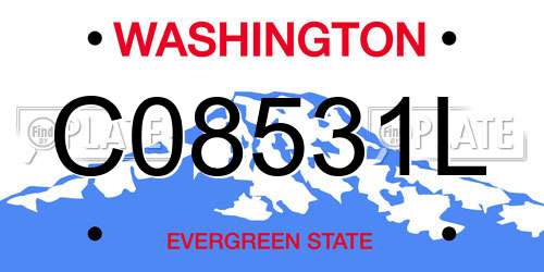 C08531L Washington License Plate