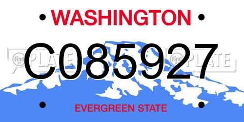 C085927 Washington License Plate