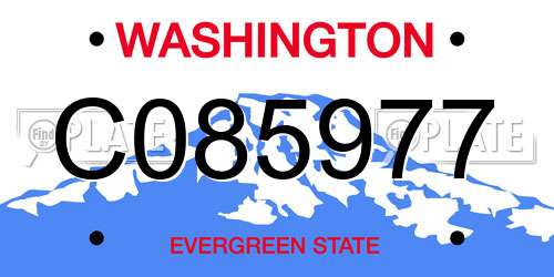 C085977 Washington License Plate
