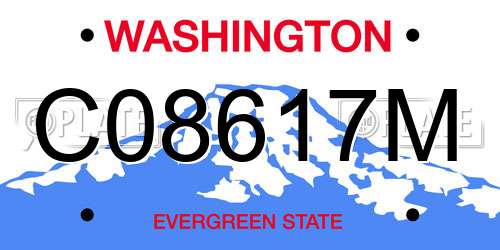 C08617M Washington License Plate