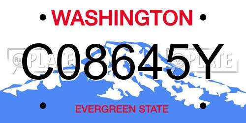 C08645Y Washington License Plate