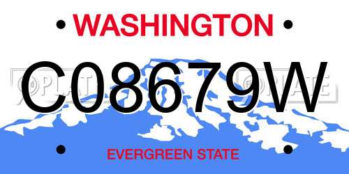 C08679W Washington License Plate