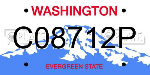C08712P Washington License Plate