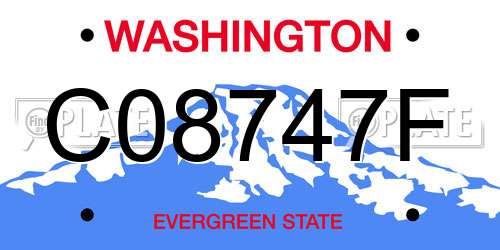 C08747F Washington License Plate