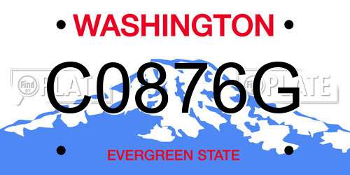 C0876G Washington License Plate