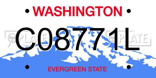 C08771L Washington License Plate