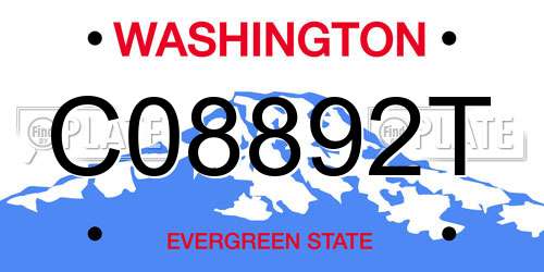 C08892T Washington License Plate