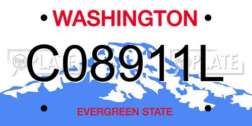 C08911L Washington License Plate