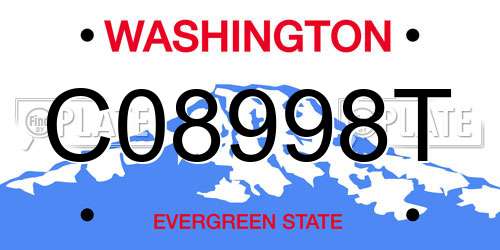 C08998T Washington License Plate