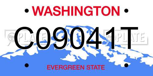 C09041T Washington License Plate