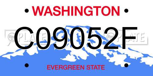 C09052F Washington License Plate