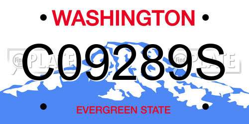 C09289S Washington License Plate