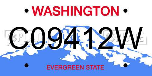 C09412W Washington License Plate