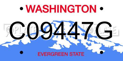 C09447G Washington License Plate