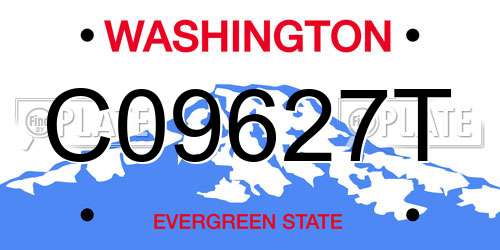 C09627T Washington License Plate