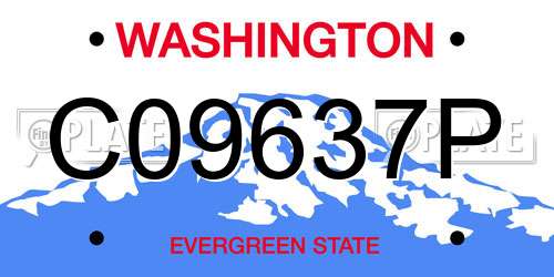 C09637P Washington License Plate